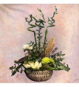 Bamboo and White Rose